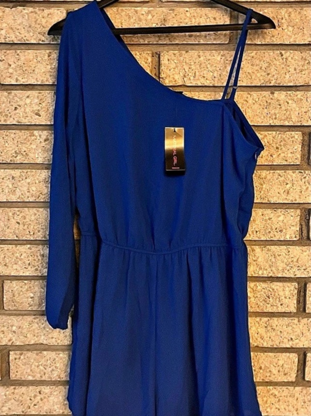 New York & Company Blue One Shoulder Dress NWT Asymmetrical Cocktail Party